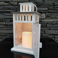 Load image into Gallery viewer, photo pet memorial lantern - pet sympathy gift - kimmer &amp; co.  personalized white carriage lantern with photos of your pet and heartfelt poem.

